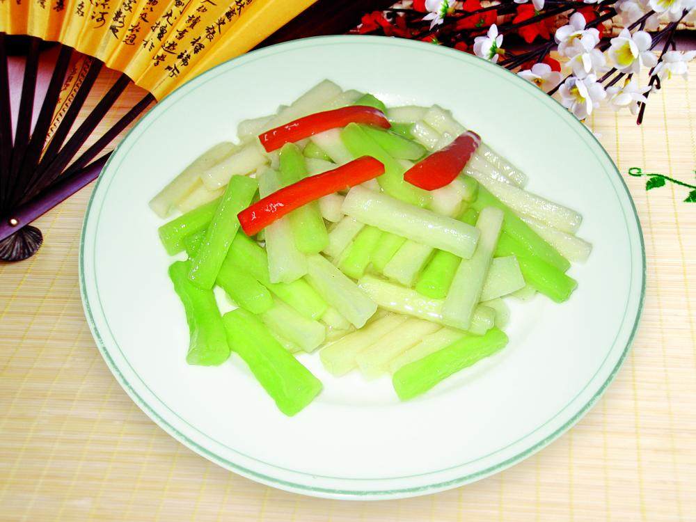 芥兰笋炒山药