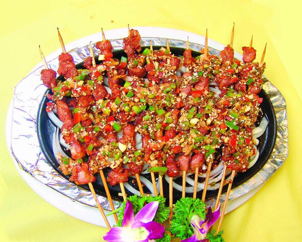 铁板羊肉串