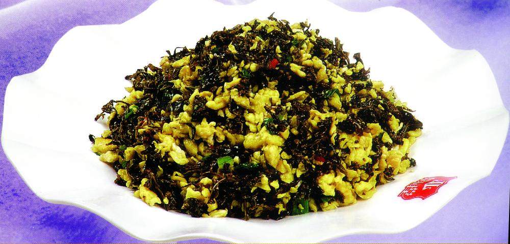 将军菜炒土鸡蛋