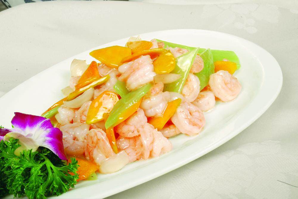 南瓜百合炒虾滑